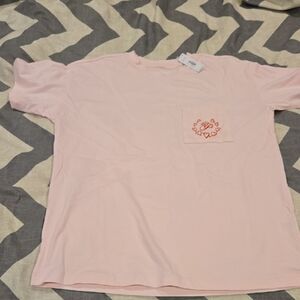 PINK Victoria's Secret Light Pink Tee with Heart Pocket